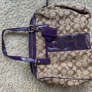 Purple and brown Coach purse